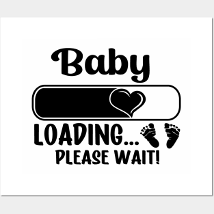 Baby Loading (black text) Posters and Art